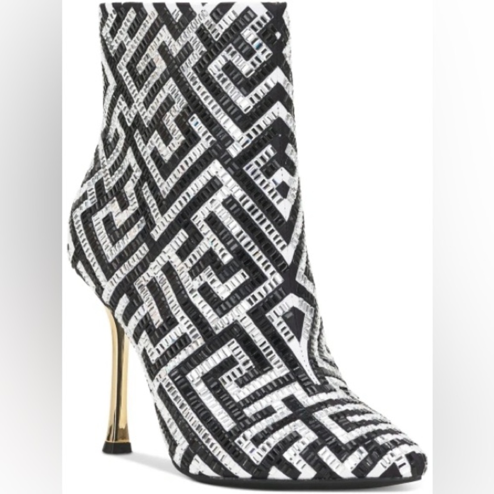 I.N.C Embellished Pointed Toe Booties In Multi - image 1